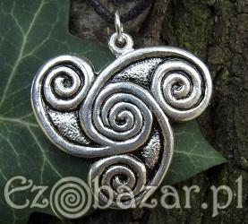 Triskelion ze spiralami Newgrange. Naszyjnik